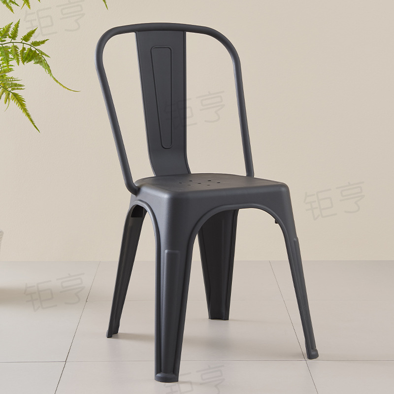 Silla de respaldo de plástico moderna y minimalista Nórdica ins estilo al aire libre restaurante silla de comedor hotel negociación de negocios silla café