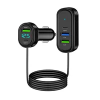 Новое автомобильное зарядное устройство для трансграничных перевозок, USB-многофункциональное супербыстрое зарядное устройство для автомобиля, переднее и заднее многопортовое автомобильное зарядное устройство для мобильного телефона PD