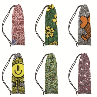 涂鸦潮流时尚高清印花单肩束口袋抽绳羽毛球拍运动便携收纳袋