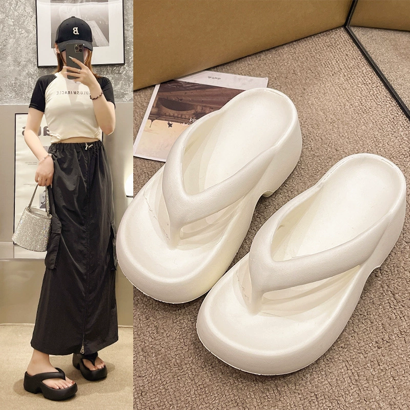 Platform flip-flops Tide, non-slip soft beach slides, chunky sole, casual summer