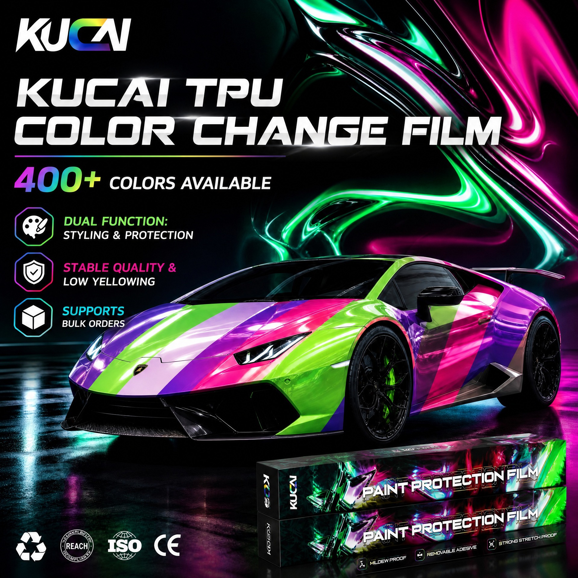 Colorful Paint Protection Film Tpu Color-Changing Film Car Wrap That Doesn'T Peel Off and Leaves No Residue Ppf Full Body Color-Changing Film