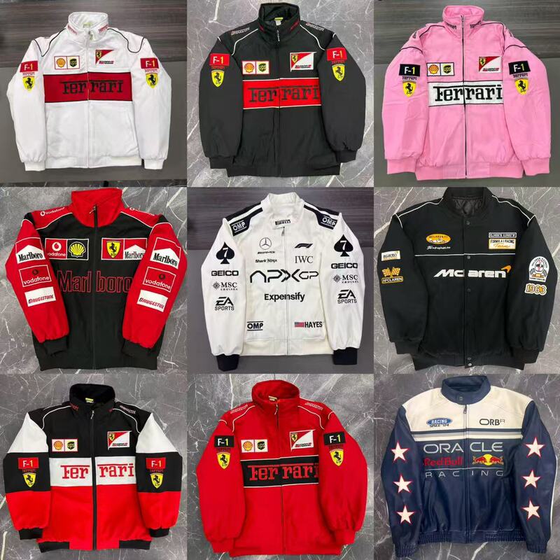 F1 Embroidered Racing Suit Cross-Border Amazon Jacket Long-Sleeved Quilted Casual American Street Style Cotton Jacket
