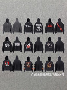 ��ʽ�͹� Saint Michael hoodie �Bñ�l����Ů�߽��ﶬ��ñ������