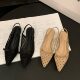 French Low Heeled Bow Toe Sandals Fairy Shoes 2024 New Summer Mesh Breathable Flat Shoes