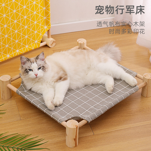 Cross-border solid wood cat bed sleeping cat nest camp bed dog kennel outdoor pet recliner pet bed pet supplies wholesale