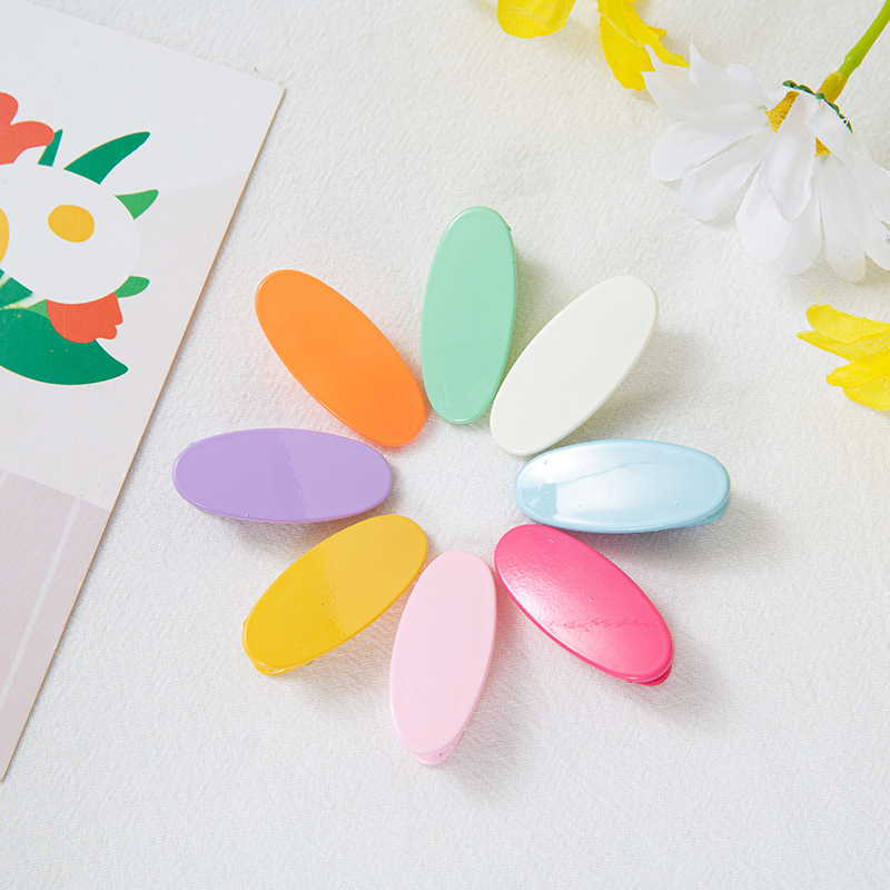 Korean version of bright oval egg clip Macaron color duck clip candy color diy color cute dopamine accessories women