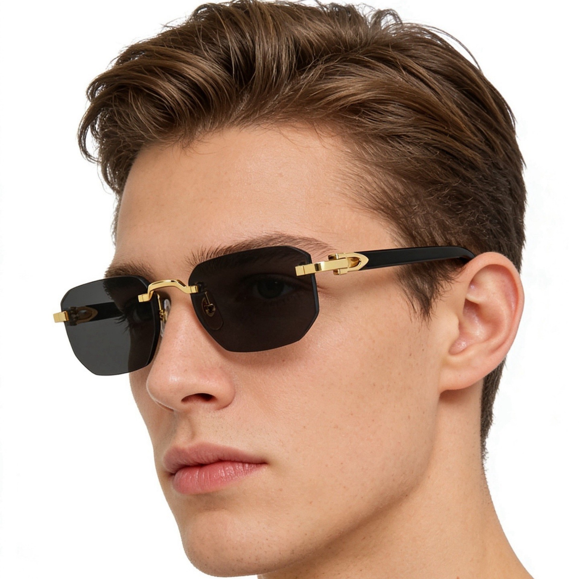 Ct0622S Fashionable Frameless Personalized Sunglasses for Men and Women, Casual and Versatile, Vacation Beach Sun Protection Sunglasses Cross-Border Sun