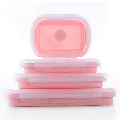 FDA lunch box silicone rice box, silicone microwave rice box, silicone foldable rice box, portable silicone single-compartment rice box