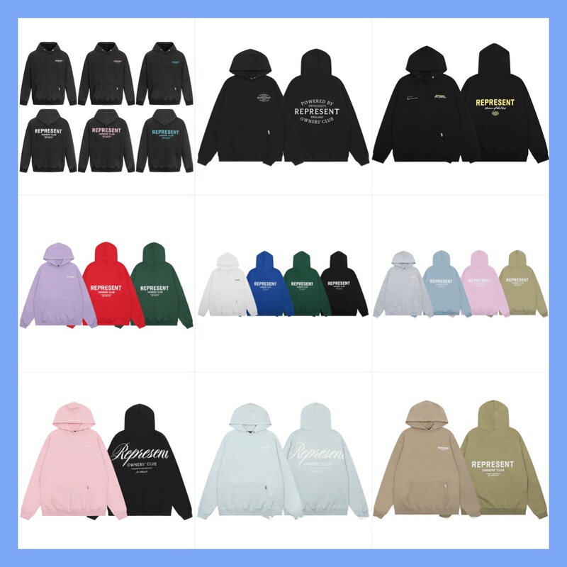 Represent Rap American Retro Letter Logo High Street Pegasus Shark Angel Sweatshirt Couple Hoodie