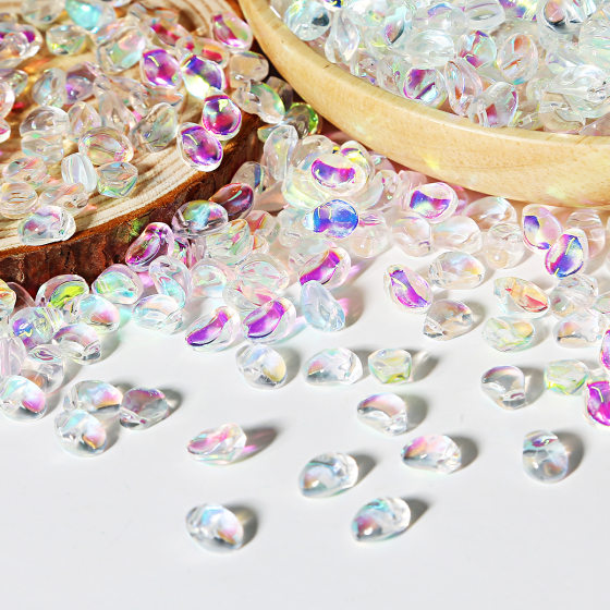 Tulip Petals Glazed Crescent Czech Crystal Beads DIY Handmade Antique Hairpin Hair Accessories Material