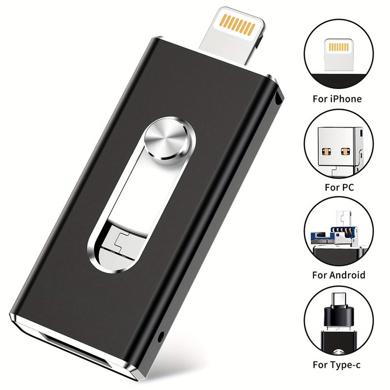 批发手机U盘适用苹果安卓OTG三合一推拉创意金属U盘可LOGO雕刻1TB|undefined