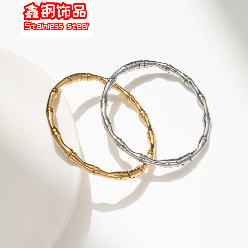 2023 new titanium steel bamboo bracelet cold wind simple jewelry Korean fashion jewelry women's bracelet wholesale