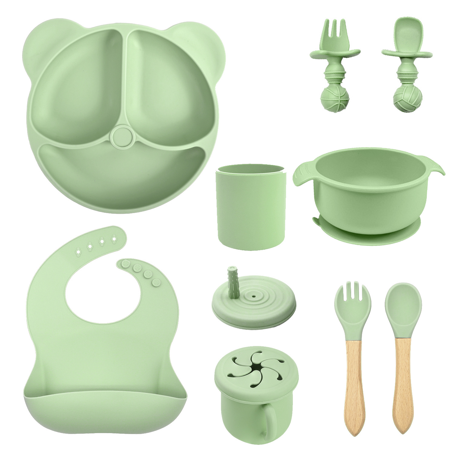 Placa de comedor para bebés silicona ventosas integradas placas de alimentos suplementarios para bebés placas divididas placas de alimentos suplementarios placas de cubierta para niños set de alimentación de cubiertos