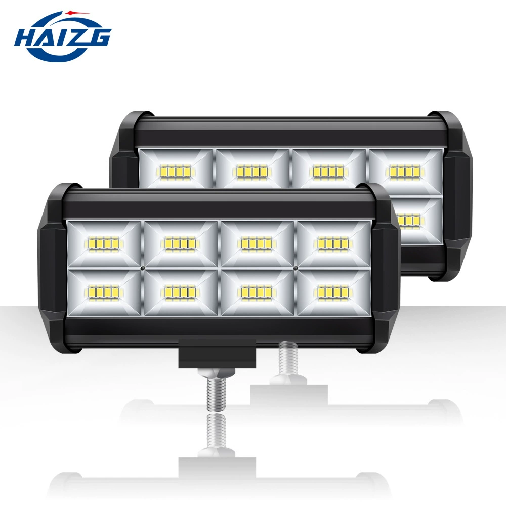 HAIZG Автомобильный светодиодный рабочий свет с тремя глазками, двухрядный, 96 Вт, полоса света для внедорожников, модифицированный прожектор переднего бампера
