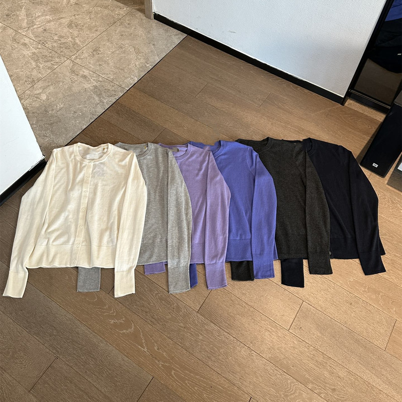 早秋女款舒适柔软经典刺绣百搭日常通勤老钱风6色针织长袖开衫|undefined