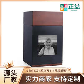 亚马逊实木骨灰盒密封拼色宠物殡葬用品猫咪狗狗纪念火化骨灰盒