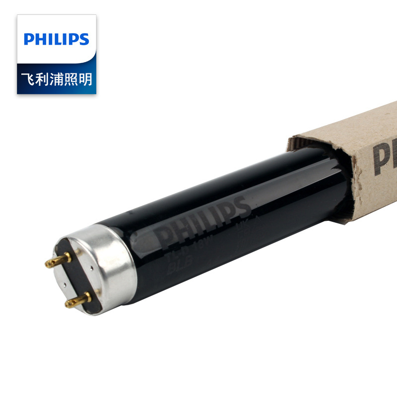 Philips TLD UV lamp tubes, 18W and 36W, BLB UV banknote detector, T8 black tube, fluorescence detection.