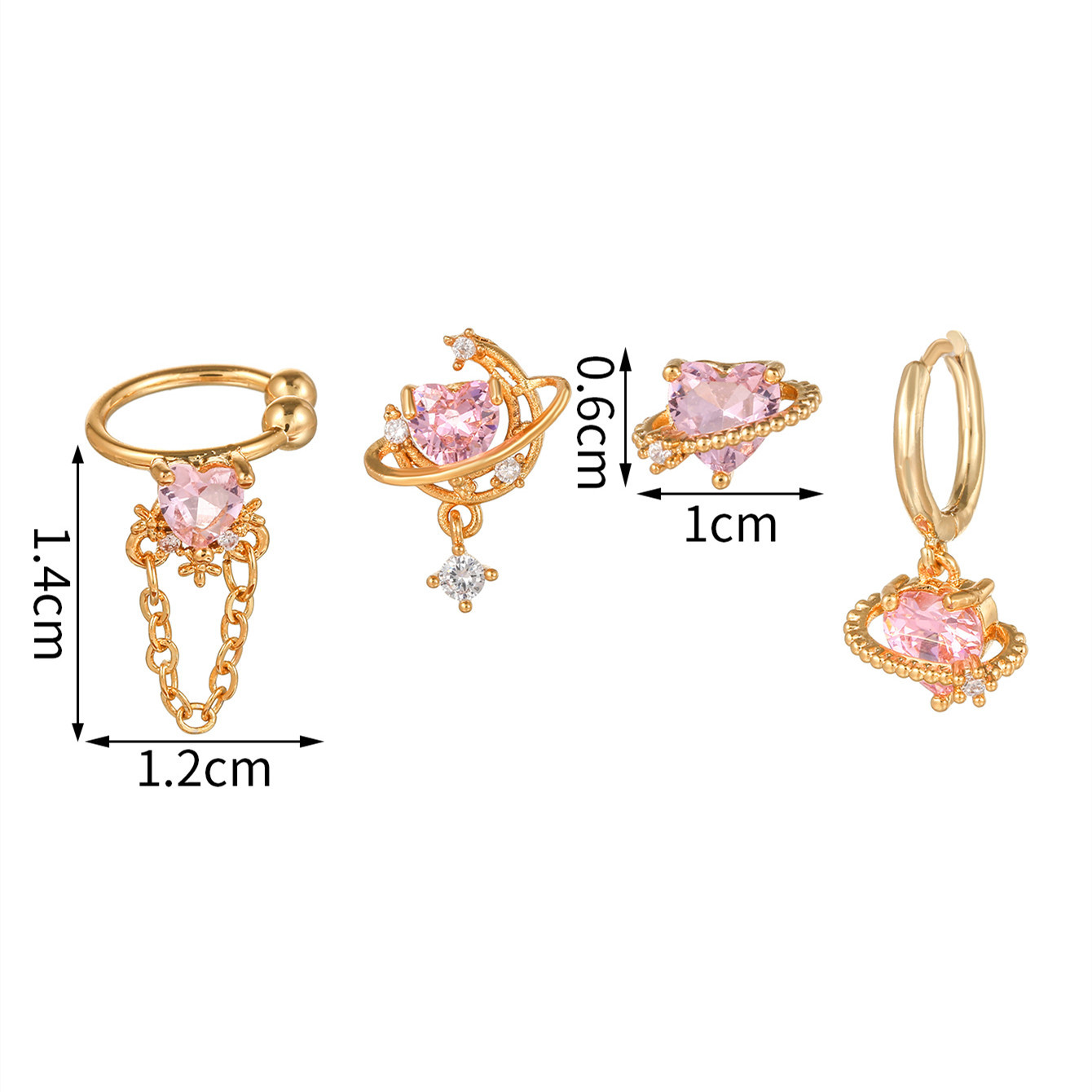 Vêtement De Rue Fleur Laiton Boucles D'oreilles Fleur Gemme Boucles D'oreilles En Cuivre display picture 5