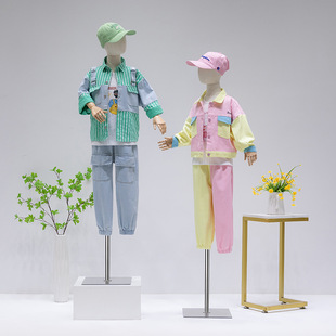 Children's Model Stand Men's and Women's Children's Half-length Table Clothing Store Doll Children's Wear Model Props Display Stand Full Body