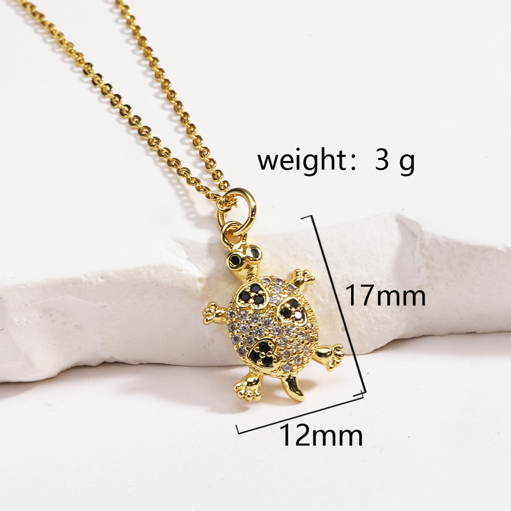 9g Weight Lobster Trigger Clasp Closure Clasp Closure Type Copper Pendant Material Pendant Necklace Classification Copper Chain Material cable chain Chain Type 1 Piece Quantity Casual, Daily Occasion Copper Material Tortoise Pattern All Seasons Season Women's Gender Plating Design Vintage Style Style Wholesale Jewelry Vintage Style Tortoise Copper Plating Cable Chain Pendant Necklace 16