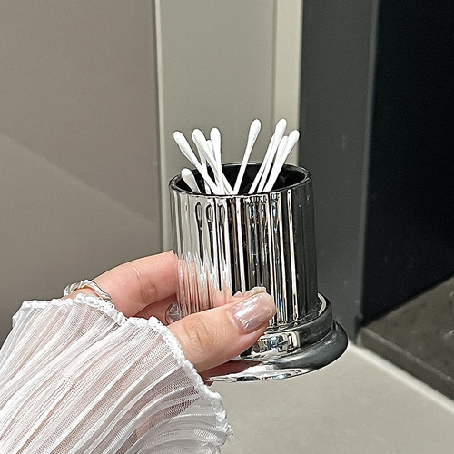 Creative bow ball top toothpick tube contrasting color toothpick jar home decoration high-looking toothpick box cotton swab jar wholesale