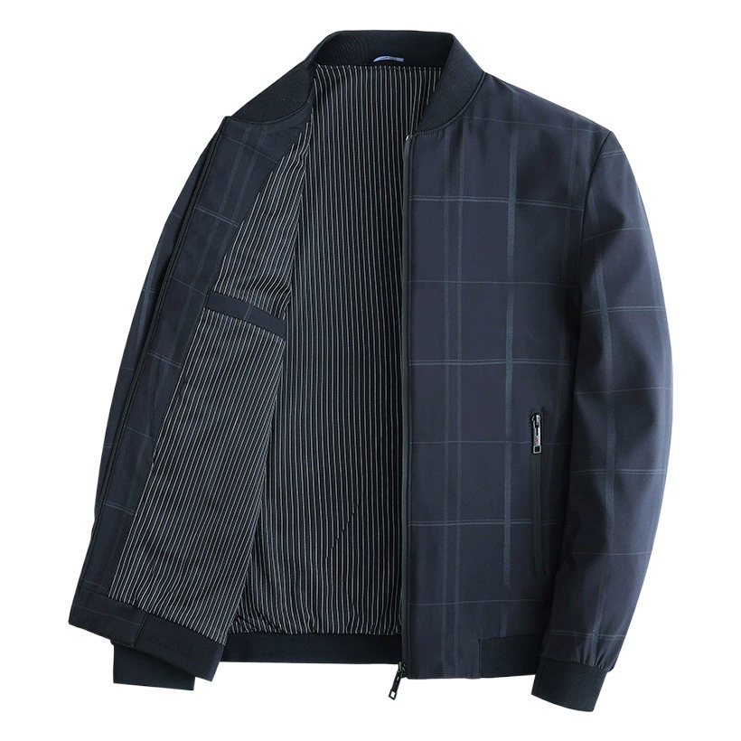 Весенне-осенняя куртка для папы 2023 Новая клетчатая куртка Мужская Повседневная зимняя куртка Одежда для мужчин среднего и пожилого возраста