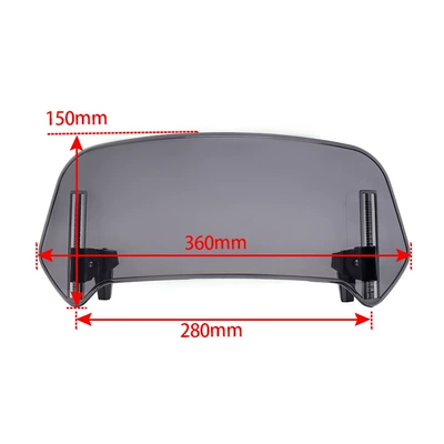 Yamaha, Suzuki Modification, Height-Adjustable – Motorcycle front windshield - folding-large-windshield-gray