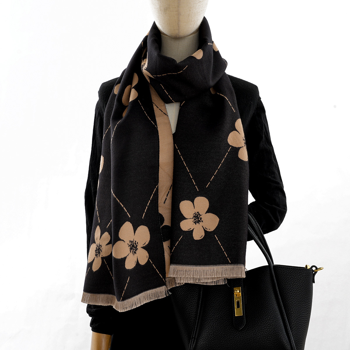 Femmes Style Classique Bloc De Couleur Polyester Impression Foulard display picture 3