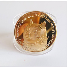狗狗币外国币bitcoin比特币 虚拟币狗狗纪念章金银色外币工艺礼品