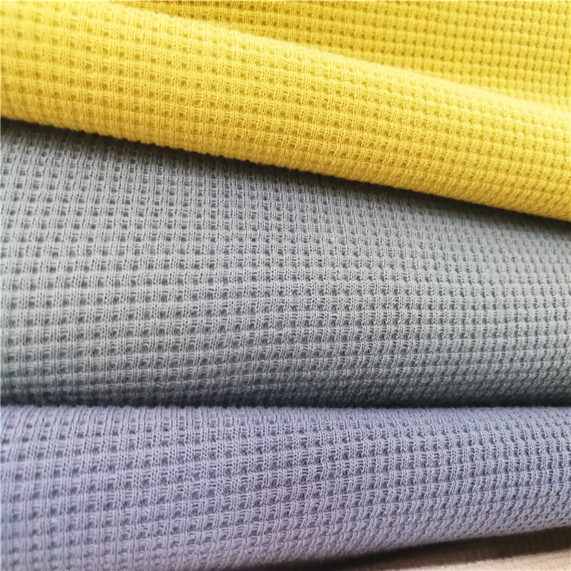 现货针织华夫布料 春秋阔腿裤套装时尚时装面料批发