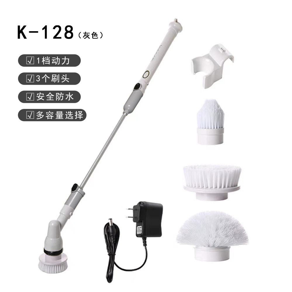 Cepillo de limpieza eléctrica inalámbrica cepillo de piso de mango largo cepillo de piso cargador de baño doméstico trapeador cepillo de inodoro limpieza de cocina