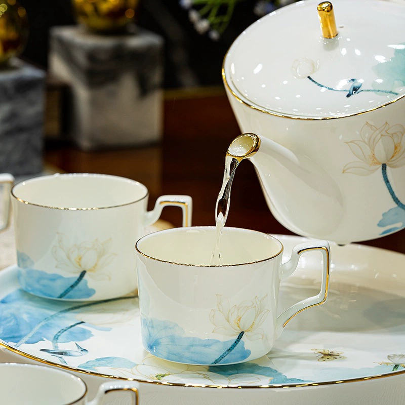 Керамический набор для домашнего использования, kend teapot high-end, подарочная коробка, стиль лёгкой роскоши, китайский стиль, полный комплект