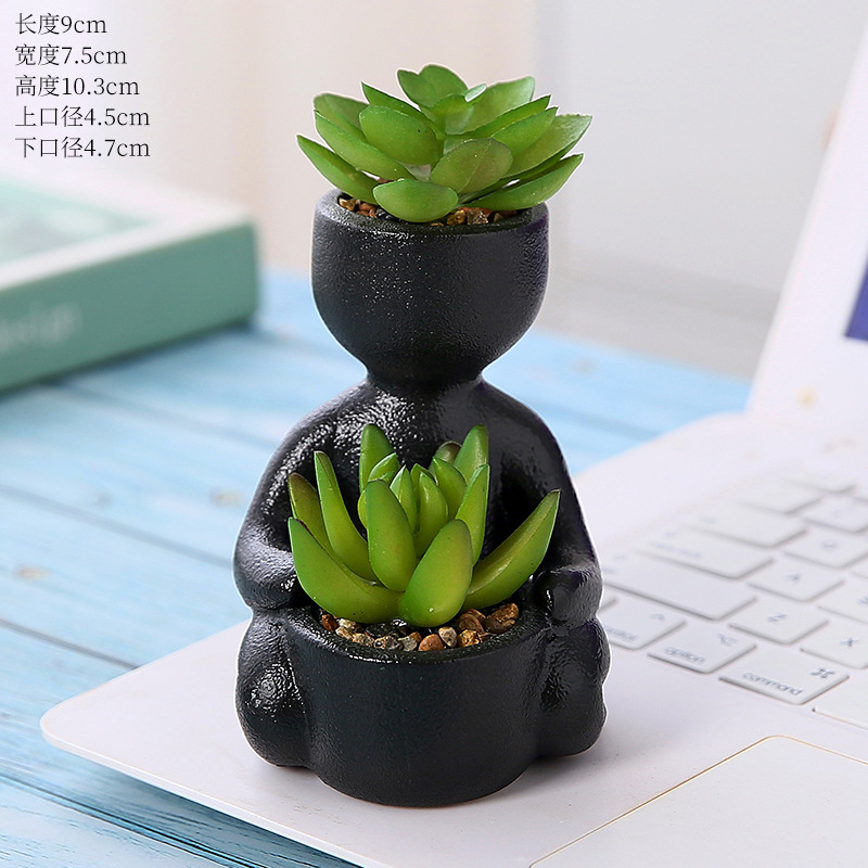 Maceta de cerámica estilo nórdico, para plantas suculentas de simulación – decoración creativa para salón, venta transfronteriza.