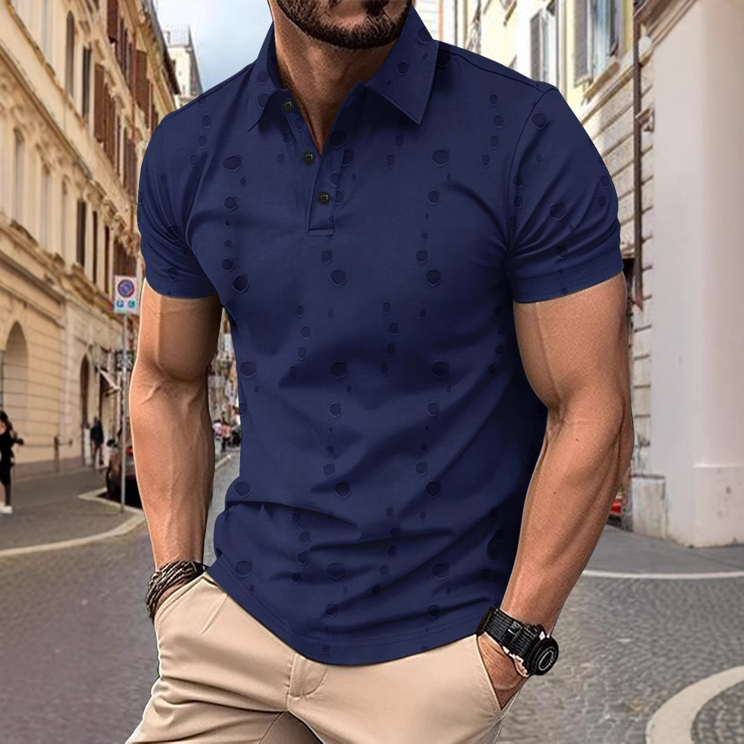 Herren Poloshirt Mit Destroyed Effekt Und Kurzem Arm_voghion.com