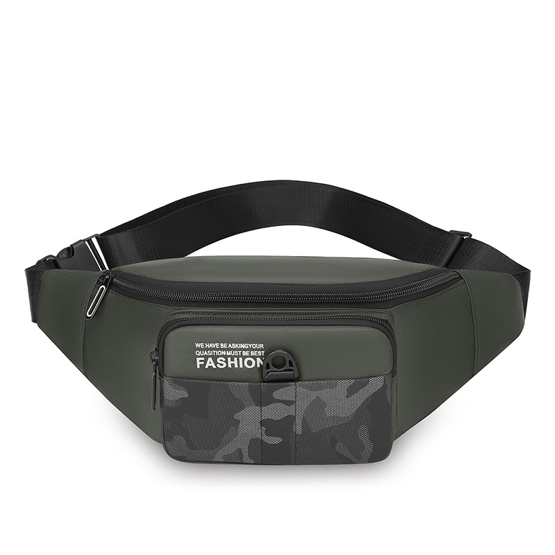 Riñonera para hombre de deportes al aire libre 2025 nuevo bolso de mensajero de un solo hombro de tela Oxford ligero bolso de pecho de ocio de varias capas