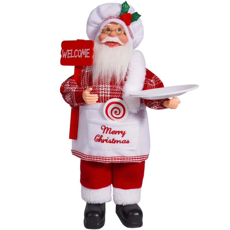 越境クリスマス新商品 プラスチック製サンタクロース人形 ショーウィンドウ装飾用品 12inch 立ち姿サンタクロース|undefined