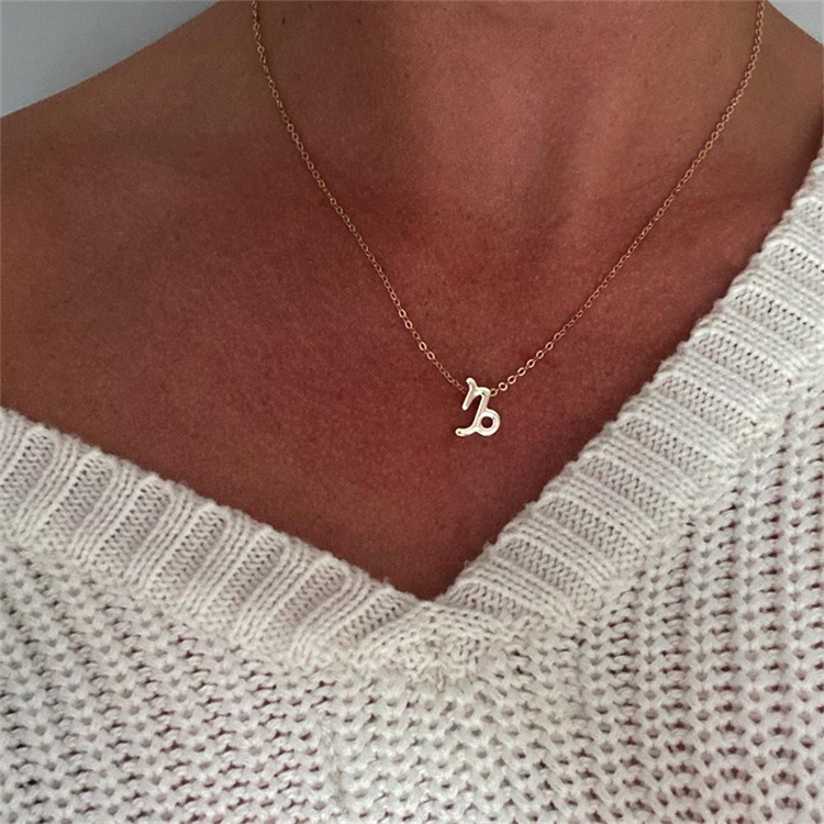 6g Weight PVD Coated Gold Plating Process 14K Gold, Real Gold Plated Plating Material 304 Stainless Steel Pendant Material PVD Coated 14K Gold Real Gold Plated Constellation Stainless Steel Titanium Steel Fashion Waterproof Non Tarnish 304 Stainless Steel Necklace