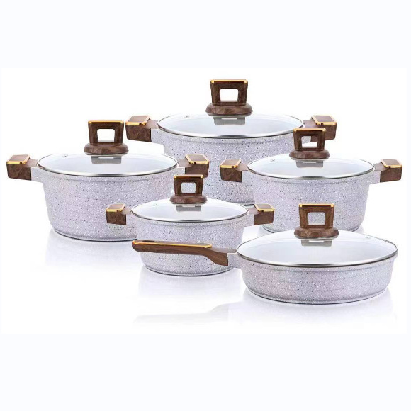 Vmigo marca 10 piezas conjunto de bandejas antiadherentes arroz de arroz de piedra de cocina de cocina de aluminio para el hogar conjunto de platos
