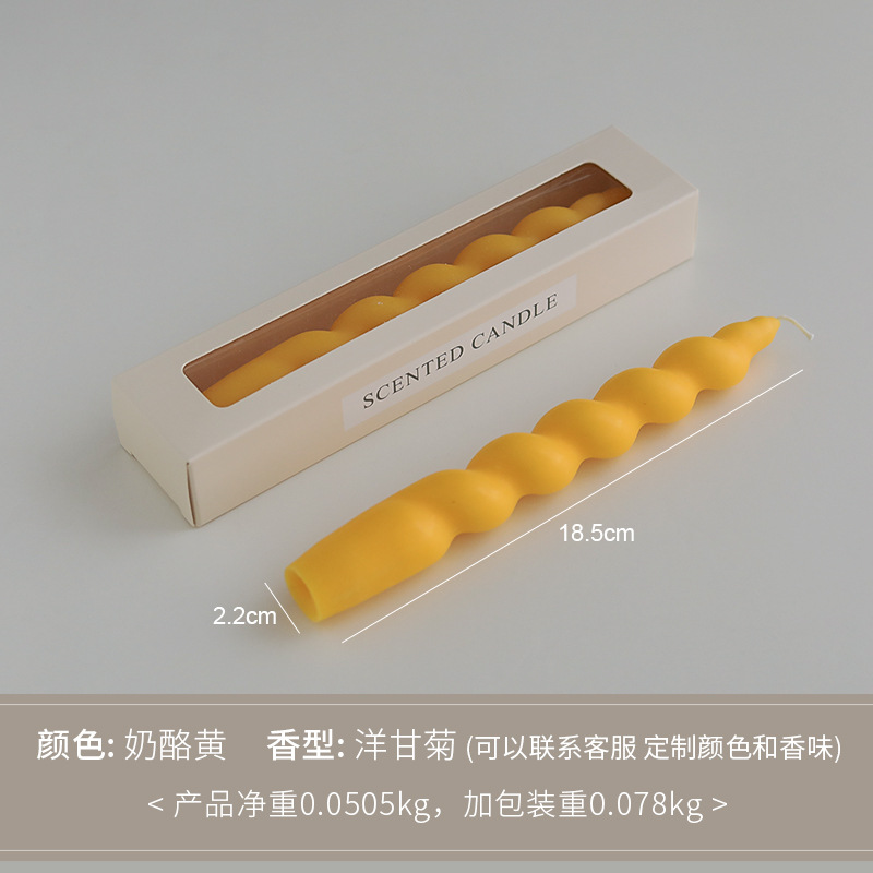Velas de perfume espirales de barra larga vela de banana regalo de nicho atmósfera de estilo creativo de barra de cera