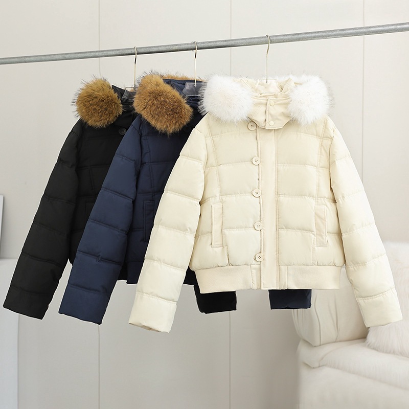 2025 invierno nuevo trabajo transfronterizo parker ropa de algodón mujer gruesa calentamiento suelta chaqueta de algodón de cuello grande encapuchado abrigo image 2