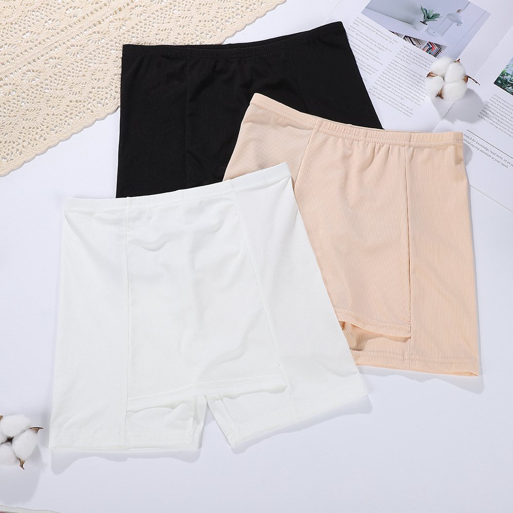 秋冬冰丝无痕遮挡三分打底裤少女JK裙子防走光安全裤透气修身短裤