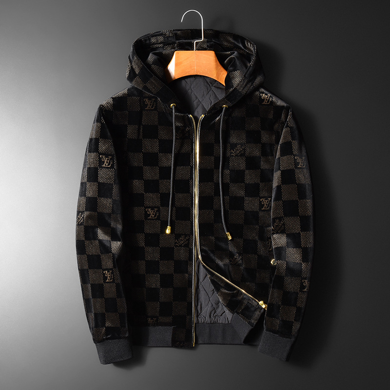 Ropa de hombre de lujo de estilo europeo 2023 Otoño e Invierno Nuevo Abrigo acolchado de algodón estampado abrigo cálido acolchado con capucha de moda de estilo coreano para hombres