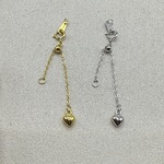 新款s925纯银爱心延长链DIY手工串珠配件项链手链可调节链批发