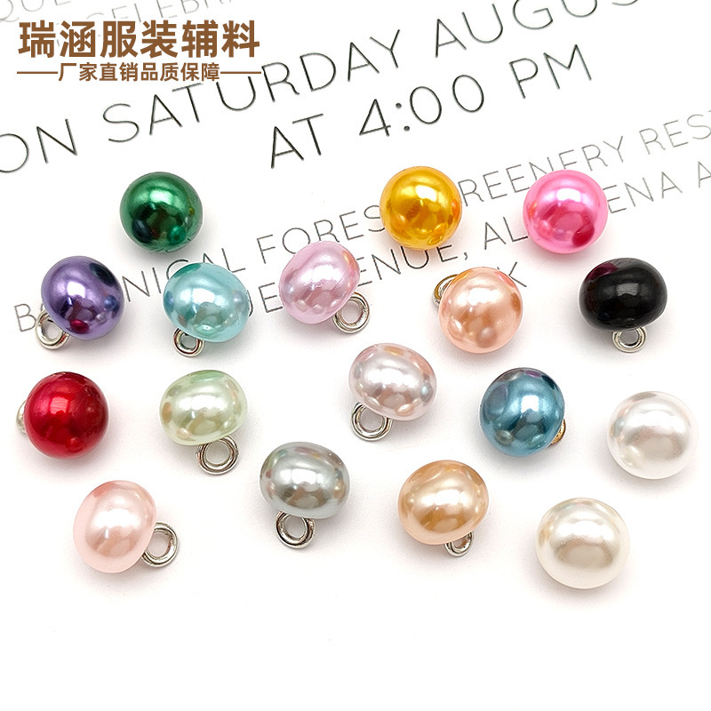 High-Gloss Pearl Buttons for Women's Silk Shirts and Dresses, Solid Color Sweater Cardigan Decorative Buttons