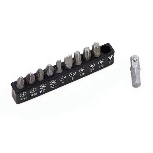 Hot selling 10pc screwdriver bit set with cross-shaped plum blossom 25mm screwdriver bit set