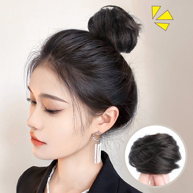 Artificial Hair Loop Ball Head Wig Disc Hair Antique Wig Natural Flower Bud Hair Accessories Lazy Man Fluffy Artifact