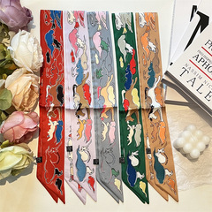 Elegant and Small Silk Scarf for Women - 2023 New Arrival, Slim Long Strip, Thin, Compatible with Shirts, Versatile for Summer - Diagonal Hair Band