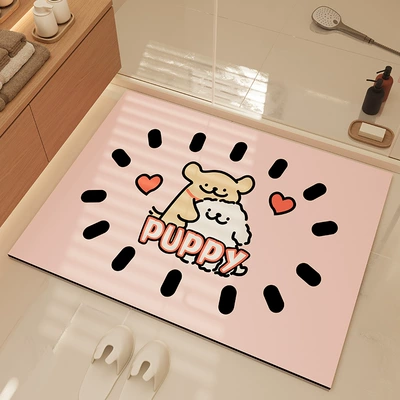 Avtomobil döşəmə paspasları – Foot Mat Toilet Door Wear-Resistant - hug-puppy-4060cm-diatom-mud