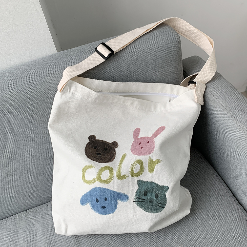 Crossbody bolsa de lona para las mujeres all-matching ins celebridad Internet de gran capacidad nuevos deportes engrosados estilo coreano estudiante tutorial portátil