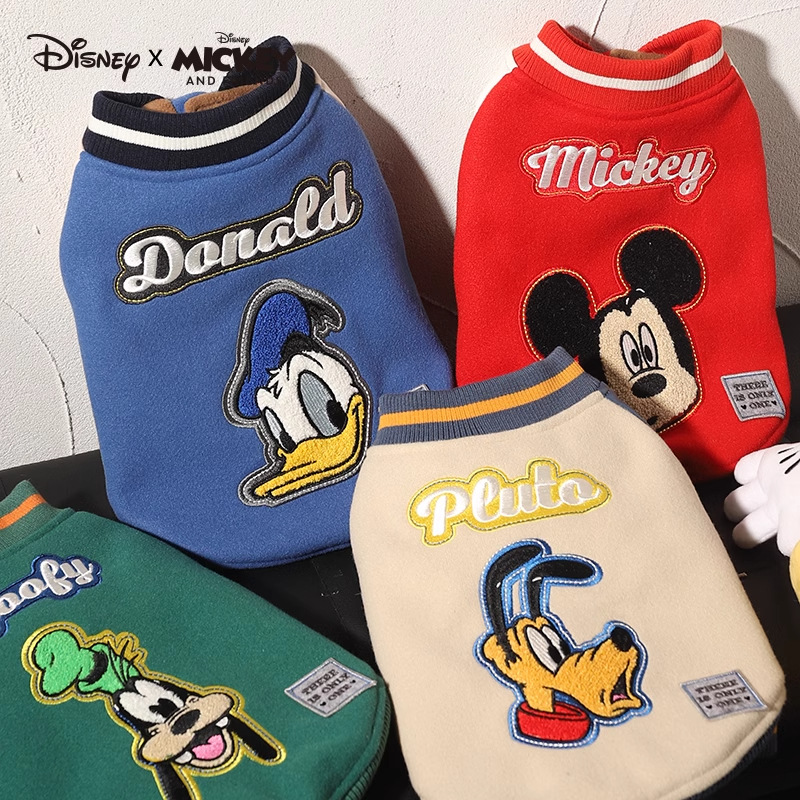 Disney Goofy Mickey Donald Duck ropa para perros invierno cálido Teddy Fighting Bruto traje de béisbol para mascotas